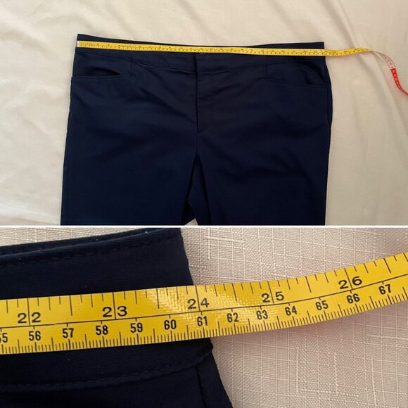 Chaps Slimming Skinny Pants for Women Plus Sz 24W Navy Blue in Polished Finish - Picture 6 of 9